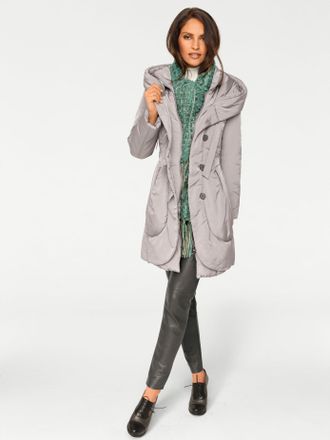 Heine Parka HEINE, Damen, Gr. 34, grau, 90% Polyester, 10% Polyamid, 90% Polyester, 10% Polyamid, F&uuml;llung:100% Polyester, unifarben, Jacken Parka