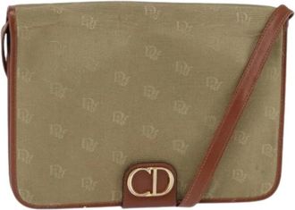 Dior Pre-owned Cross Body Bags, female, Beige, Size: ONE SIZE Pre-owned Nylon Shoulder Bag