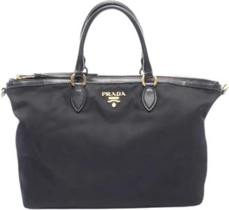 Prada Pre-owned Tessuto Soft CA Nylon Leder Tote Bag - Dames - Vintage Handtas - Zwart - ONE Size - Nylon - Vintage