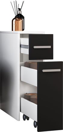 ebuy24 Ebuy24 - Vcm Wood Midischrank Gabinete Niche Dimensiones: Al. 61 X An. 20 X P. 45 Cm Divisor De Habitaci&oacute;n 2 Cajones - Zalo (blanco / Negro)