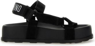 Moschino Black Leather Sandals