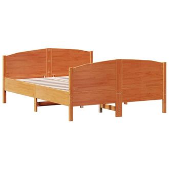 Berkfield Home Beautiful Bed Frame without Mattress Wax Brown 140x200 cm Solid W