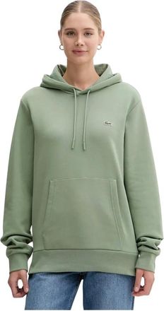 Lacoste Sudadera con Capucha de Felpa - Sweatshirts & Hoodies - Mujer - Verde - S