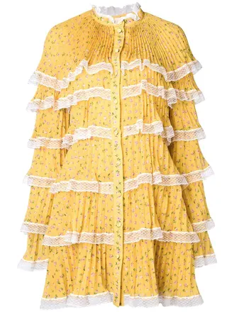 Philosophy di Lorenzo Serafini layered short dress - Geel