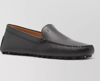 Tod's leather gommino loafers metal detail sole