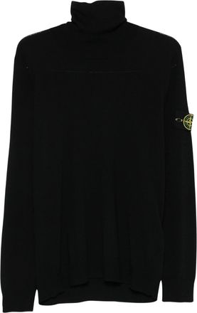 Stone Island T-Neck Patch Logo Turtleneck Sweater