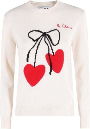MC2 Saint Barth Truien & Vesten, Dames, Wit, S, Wol, New Queen Crewneck Sweater