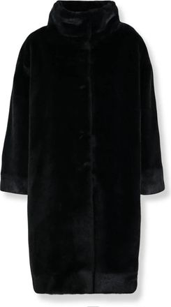 Herno Soft Alternative Fur Coat - Dames - Mantel - Zwart - XS - Katoen - Jassen