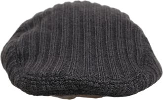 Dolce & Gabbana Men Dark Gray Wool Knitted Newsboy Capello Hat Virgin