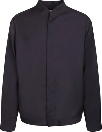 Costumein Kraagloos Overhemd - Heren - Zomerjassen - Blauw - M - Katoen - Jassen
