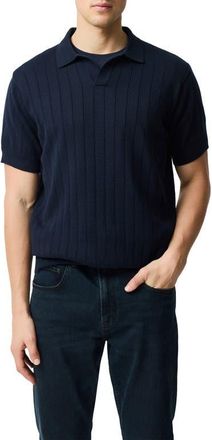 Rodd & Gunn Freys Crescent Rib Cotton Sweater Polo in Midnight at Nordstrom, Size Xx-Large