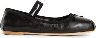 Miu Miu Schoenen, Dames, Zwart, 37 EU, Leer, Ballerine Capretto