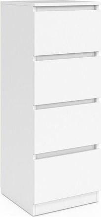 IDMarket Credenza a 4 cassetti TOMI 30 cm in legno bianco per ingresso bagno