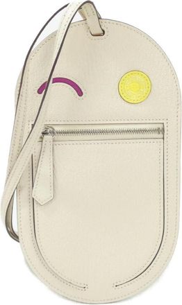 Herm&egrave;s White Chevre Leather Phone Wallet (Pre-Owned)