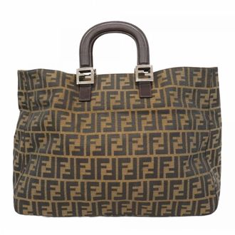 Fendi Brown Nylon Canvas Tote Bag (Pre-Owned)