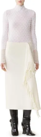 Lanvin High-Neck Top In Wool And Mohair in Moon at Nordstrom, Size X-Small