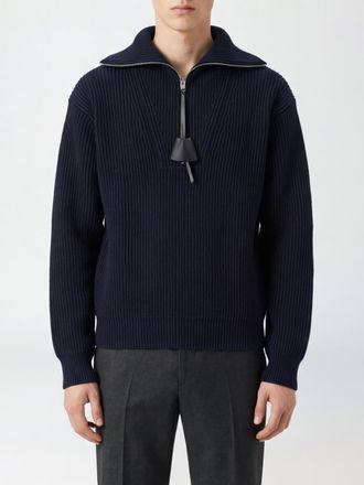 Celine Maglia in lana e cashmere con collo alla marinara e mezza zip