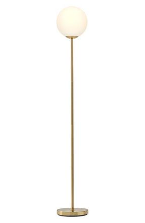 Brightech Luna 65 Modern LED Floor Lamp with Glass Globe Shade in Brass at Nordstrom