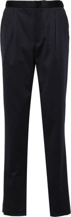 Emporio Armani pleat-detail trousers - men - Wool/Polyester/Elastane - 48 - Blue