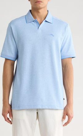 Tommy Bahama Emfielder Johnny Collar IslandZone Polo in Blue Lapis Heather at Nordstrom, Size Xxx-Large