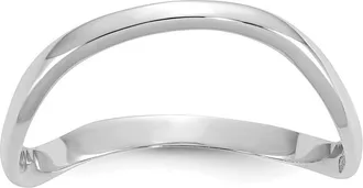 Diamond2Deal 14K White Gold Polished Wave Fashion Thumb Ring