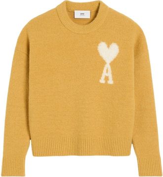 Ami Ami de Coeur wool blend sweater - unisex - Wool/Polyamide/Alpaca Wool/Elastane - L - Yellow
