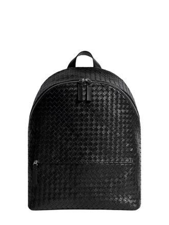 Bottega Veneta Black Intrecciato 1975 Large Backpack