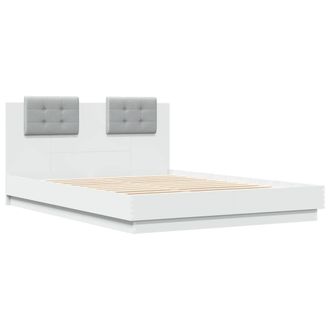 Berkfield Home Durable Bed Frame with LED without Mattress White 120x200 cm | Size: Small Double