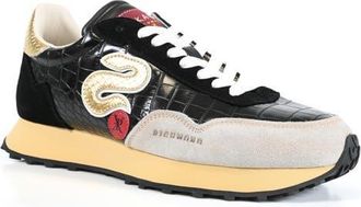 John Richmond Signature Runner Sneaker in Ivory/Black/Gold/Red at Nordstrom, Size 10