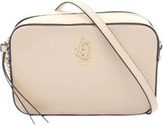Jimmy Choo London Pre-owned Cross Body Bags, female, Beige, Size: ONE SIZE Pre-owned JC Camera Leather Shoulder Bag