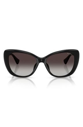 Ralph Lauren RA5329U 56mm Gradient Butterfly Sunglasses in Shiny Black/grey Gradient at Nordstrom