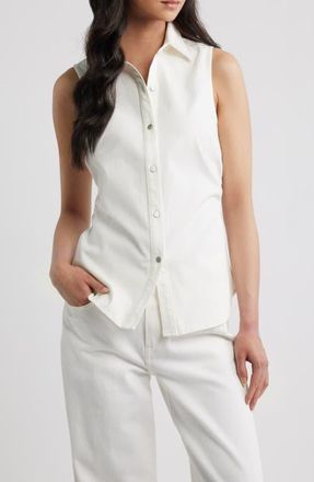 Rag & Bone Leah Airflex Sleeveless Shirt in White at Nordstrom, Size 12