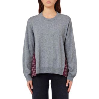 Liu Jo Wf6290 Ma16R-L9192 Ronde hals gebreid - Dames - Truien - Grijs - Maat: S Wol