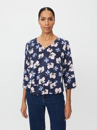 Masai MaBenika Floral Print Blouse in Navy Blazer at Nordstrom, Size X-Small