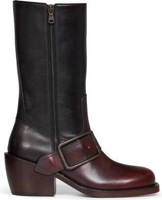 Dries Van Noten Enkellaarsjes - Dames - Cowboylaarzen - Bruin - 38 1/2 EU - Leer - Schoenen