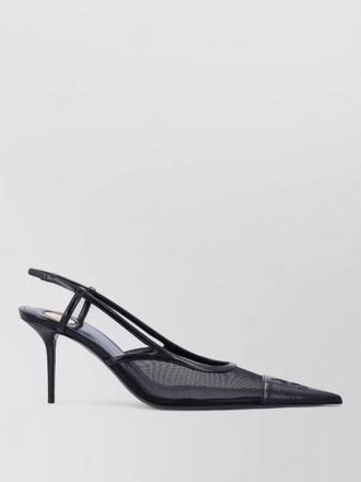 Saint Laurent renee slim slingback pumps mesh leather