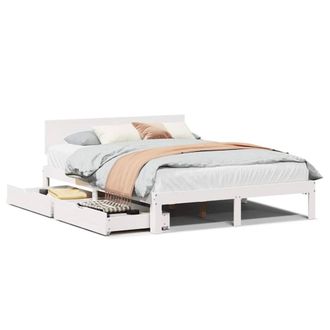Berkfield Home Bed Frame with Drawers without Mattress White 140x200 cm