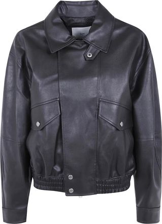 Dunst Cropped Alter-Leather Blouson - Dames - Jassen - Grijs - Maat: M Leer