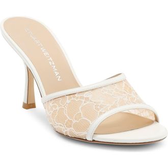 Stuart Weitzman Bare It All Slide Sandal in Blanco White at Nordstrom, Size 10.5