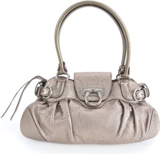Ferragamo Metallic Leather Handbag Shoulder Bag Tote Bag (Pre-Owned)