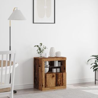 Berkfield Home Sideboard with LED Lights Old Wood 60, 5x37x67 cm in Brown | Size: 5 x 37 x 67 cm