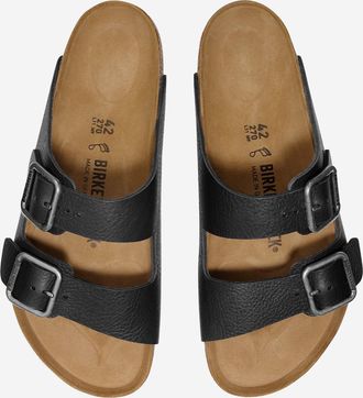 Birkenstock Unisex Sandals Arizona Black Leather Slippers Flat Shoes