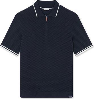 Paul & Shark zipped polo in wool cashmere, Man, Blue, Size: XXL