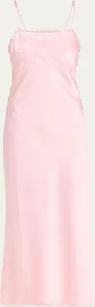 LoveShackFancy Isolie Lace Bow Crepe Midi Dress