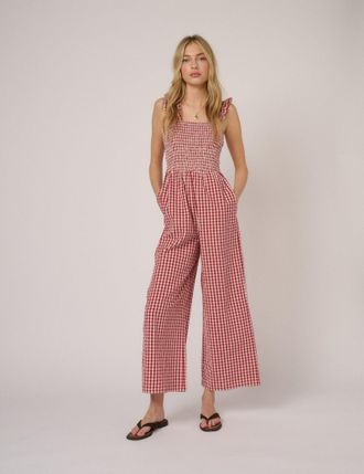 Nobody's Child Red Gingham Maya Jumpsuit