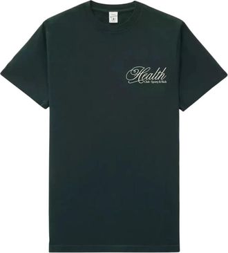 Sporty & Rich Groen Logo T-shirt Klassieke Pasvorm - Dames - T-shirts - Groen - XS - Katoen - Tops