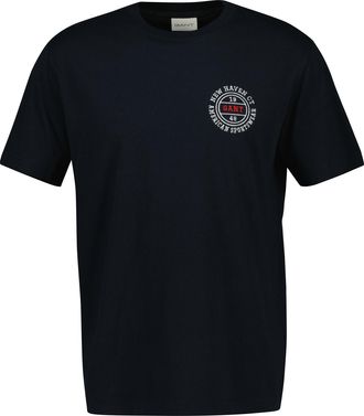 GANT T-Shirt GANT GRAPHIC SHORT SLEEVE, Herren, Gr. 4XL, schwarz, Jersey, Obermaterial: 100% Baumwolle, unifarben, regular fit h&uuml;ftlang, Rundhals, eingeset