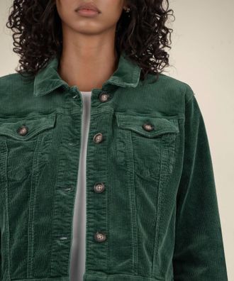 Kut from the Kloth Julie Crop Jacket In Green