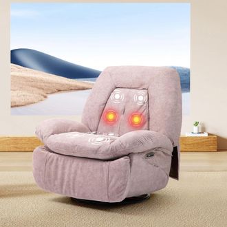 OEM Sill&oacute;n De Masaje El&eacute;ctrico Relajante Aleavic, Con Vibraci&oacute;n, Calefacci&oacute;n, Giratorio, Con Conectores Usb Y Tipo C, 1 Bolsillo Lateral, Reclinable Para 
