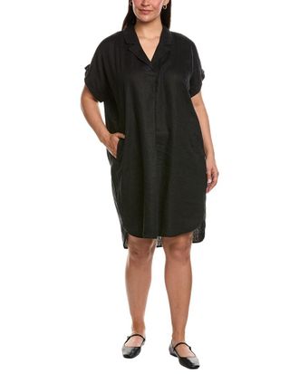 Eileen Fisher Mini Notch Collar Linen Dress